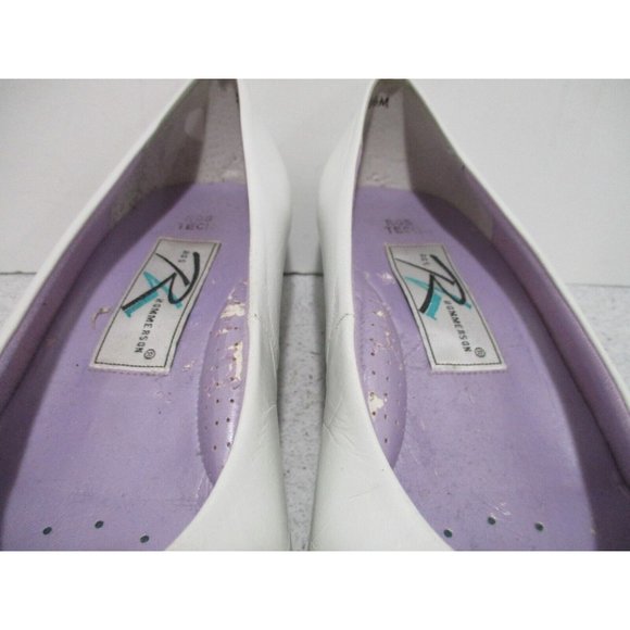 *Designer Ros Hommerson Off White Squared Almond Toe Dress Pumps - Size 10.5M - Picture 7 of 8